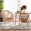 Baxton Studio Alleta Modern Natural Brown Rattan 2-Piece Dining Chair Set