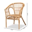 Baxton Studio Alleta Modern Natural Brown Rattan 2-Piece Dining Chair Set