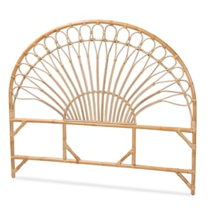 Baxton Studio Devereaux Modern Brown Rattan Queen Size Standalone Headboard