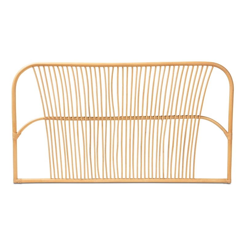Baxton Studio Laina Modern Bohemian Brown Rattan Queen Size Wall-mount Headboard