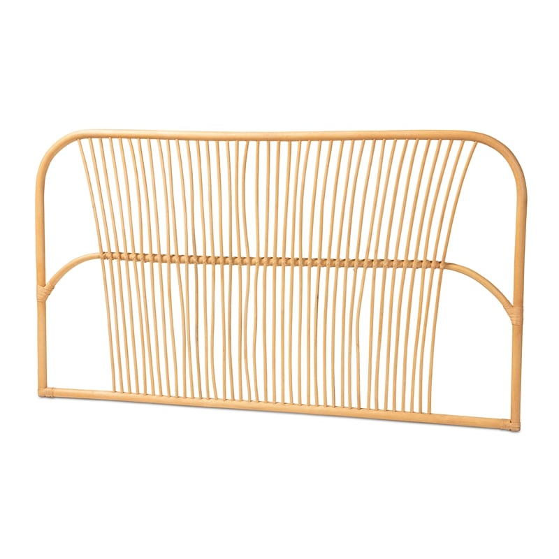 Baxton Studio Laina Modern Bohemian Brown Rattan Queen Size Wall-mount Headboard