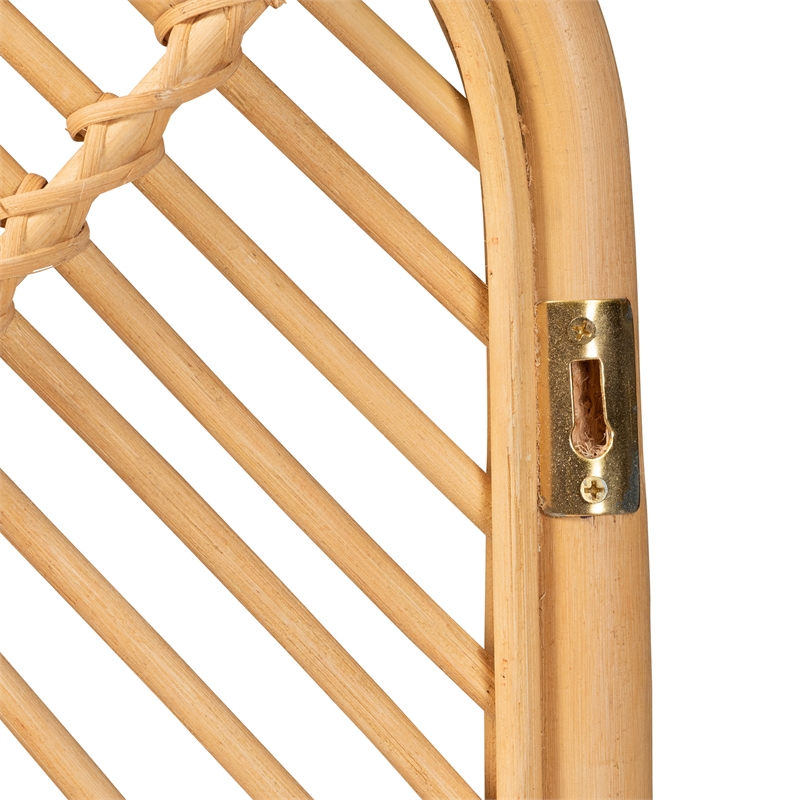 Baxton Studio Sakina Modern Brown Rattan Queen Size Wall-mount Headboard