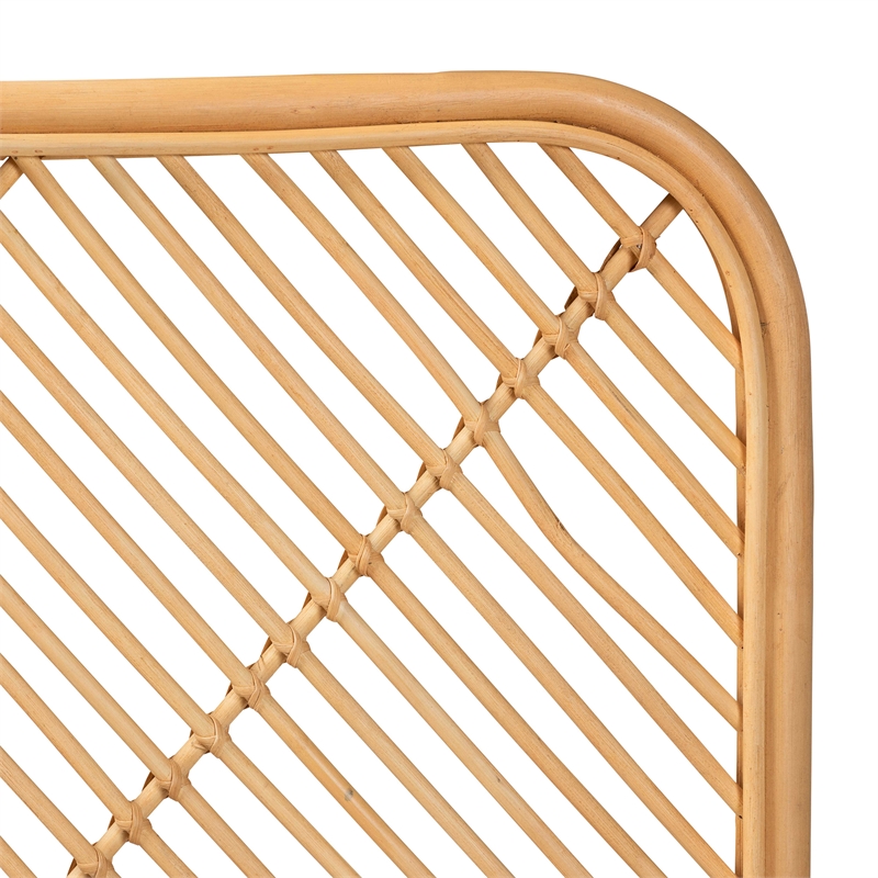 Baxton Studio Sakina Modern Brown Rattan Queen Size Wall-mount Headboard