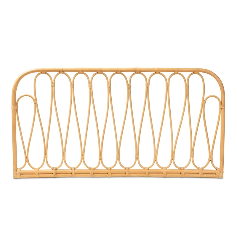 Baxton Studio Carrick Modern Brown Rattan Queen Size Wall-mount Headboard