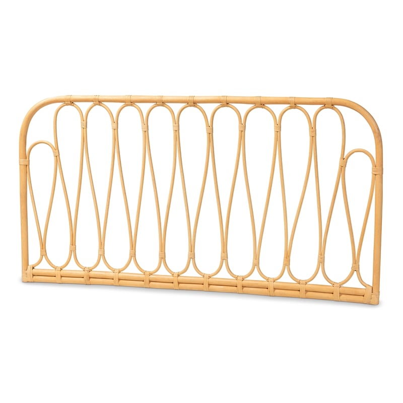 Baxton Studio Carrick Modern Brown Rattan Queen Size Wall-mount Headboard