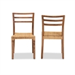 Baxton Studio Arthur Modern  Brown  Wood and Rattan 2-Piece Dining Chair Set