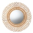 Baxton Studio Bora Modern Bohemian Natural Brown Rattan Accent Wall Mirror