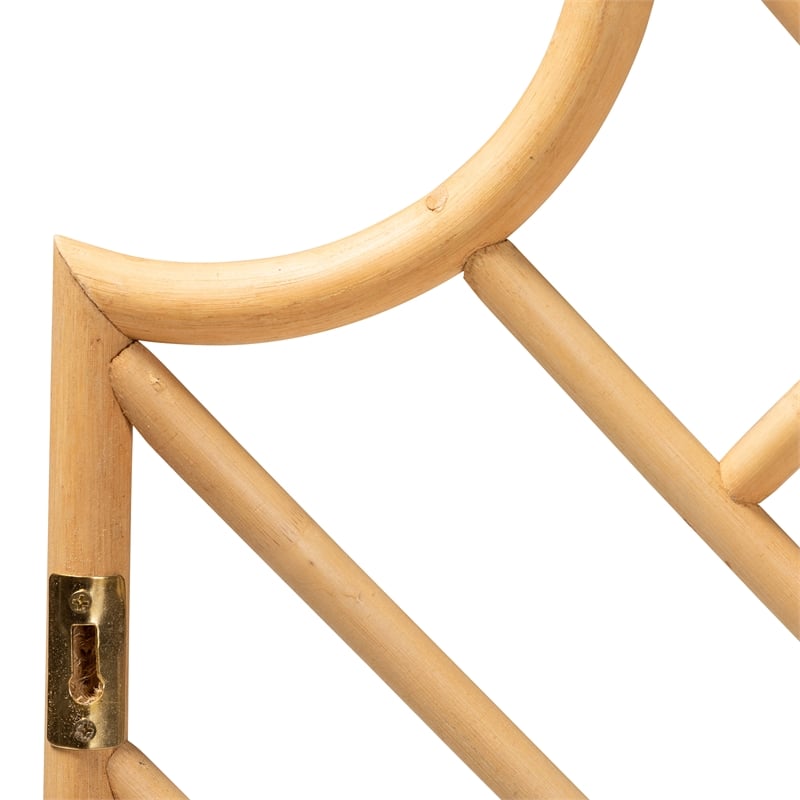 Baxton Studio Giza Modern  Brown Rattan Queen Size Wall-mount Headboard