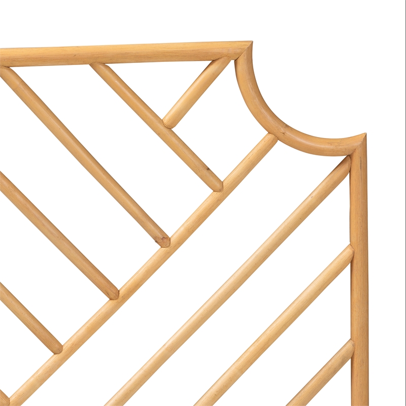 Baxton Studio Giza Modern  Brown Rattan Queen Size Wall-mount Headboard