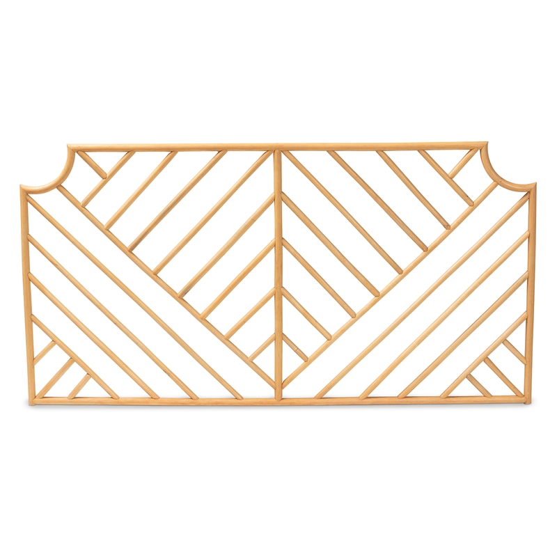 Baxton Studio Giza Modern  Brown Rattan Queen Size Wall-mount Headboard