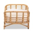 Baxton Studio Malino Modern Bohemian  Natural Brown Rattan Pet Bed with Cushion