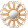 Baxton Studio Sakura Modern Bohemian Natural Brown Rattan Accent Wall Mirror