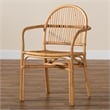 Baxton Studio Tugera Modern Bohemian Natural Brown Rattan Dining Chair