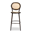 Baxton Studio Thalia Modern Dark Brown Metal and Rattan Outdoor Bar Stool