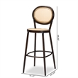 Baxton Studio Thalia Modern Dark Brown Metal and Rattan Outdoor Bar Stool