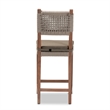 Baxton Studio Heyna Transitional Gray Woven Rope Mahogany Counter Stool