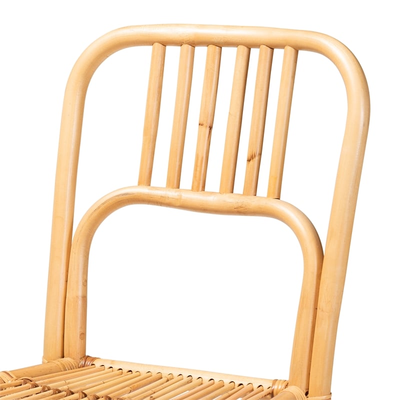 Baxton Studio Ivora Modern Bohemian Natural Brown Rattan Counter Stool