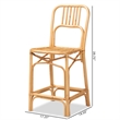 Baxton Studio Ivora Modern Bohemian Natural Brown Rattan Counter Stool