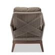 Baxton Studio Jennifer Gray Woven Rope Mahogany Accent Chair