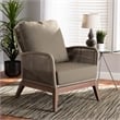 Baxton Studio Jennifer Gray Woven Rope Mahogany Accent Chair