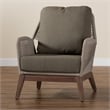 Baxton Studio Jennifer Gray Woven Rope Mahogany Accent Chair