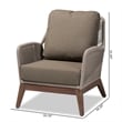 Baxton Studio Jennifer Gray Woven Rope Mahogany Accent Chair
