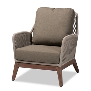 baxton studio jennifer gray woven rope mahogany accent chair