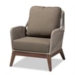 Baxton Studio Jennifer Gray Woven Rope Mahogany Accent Chair