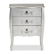 Baxton Studio Eliya Brushed Silver Finished Wood 3-Drawer Storage Cabinet