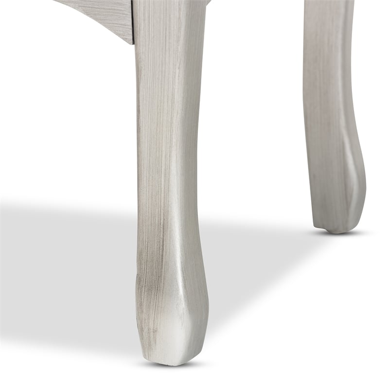 Baxton Studio Eliya Brushed Silver Finished Wood 3-Drawer Storage Cabinet