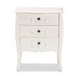 Baxton Studio Eliya White Finished Wood 3-Drawer Storage Cabinet
