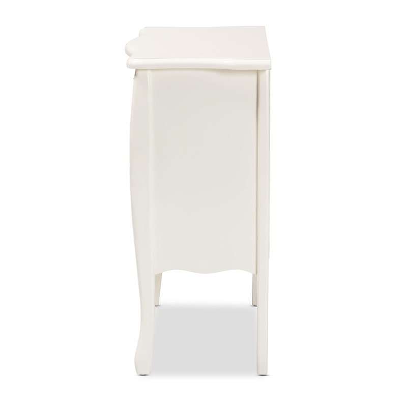 Baxton Studio Eliya White Finished Wood 3-Drawer Storage Cabinet