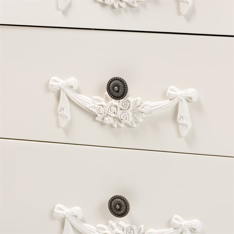 Baxton Studio Eliya White Finished Wood 3-Drawer Storage Cabinet