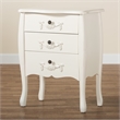 Baxton Studio Eliya White Finished Wood 3-Drawer Storage Cabinet