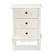 Baxton Studio Callen White Finished Wood 3-Drawer End Table