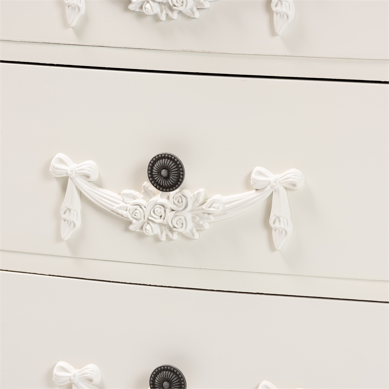 Baxton Studio Callen White Finished Wood 3-Drawer End Table