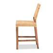 Baxton Studio Lesia Brown Rattan and Walnut Brown Finished Wood Counter Stool