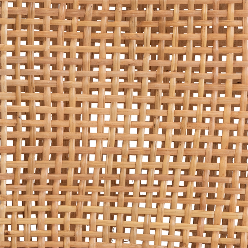 Baxton Studio Lesia Brown Rattan and Walnut Brown Finished Wood Counter Stool