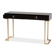 Baxton Studio Beagan Black Finished Wood and Gold Metal 2-Drawer Console Table