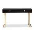 Baxton Studio Beagan Black Finished Wood and Gold Metal 2-Drawer Console Table