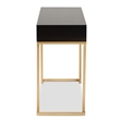 Baxton Studio Beagan Black Finished Wood and Gold Metal 2-Drawer Console Table