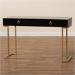 Baxton Studio Beagan Black Finished Wood and Gold Metal 2-Drawer Console Table