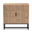 Baxton Studio Darien Brown Finished Wood and Black Metal 2-Door Storage Cabinet