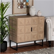 Baxton Studio Darien Brown Finished Wood and Black Metal 2-Door Storage Cabinet