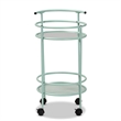Baxton Studio Newell Mid-Century Modern Green Finished Metal 2-Tier Kitchen Cart
