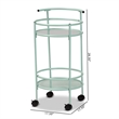 Baxton Studio Newell Mid-Century Modern Green Finished Metal 2-Tier Kitchen Cart