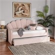 Baxton Studio Timila Pink Velvet Full Size Daybed with Trundle
