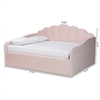 Baxton Studio Timila Light Pink Velvet Fabric Upholstered Full Size Daybed