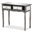 Baxton Studio Wycliff Silver Finished Metal 2-Drawer Console Table