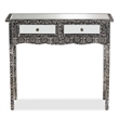 Baxton Studio Wycliff Silver Finished Metal 2-Drawer Console Table